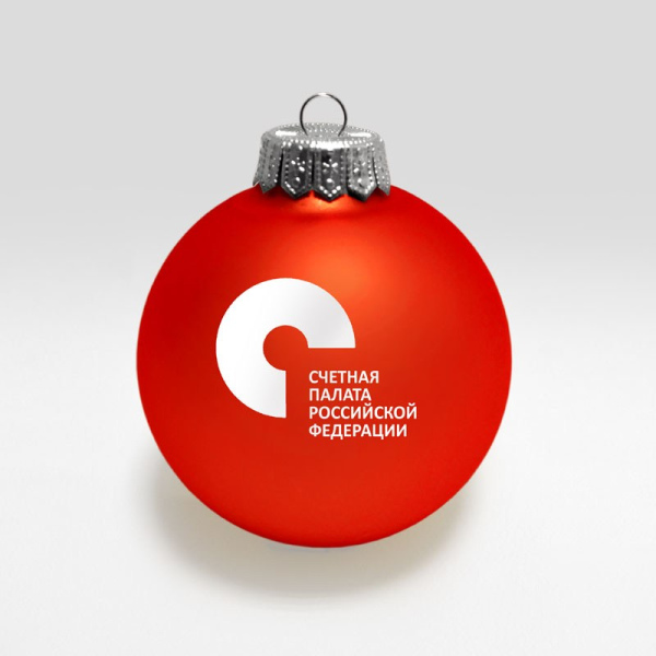 Стеклянный ёлочный шар с логотипом Счётная палата